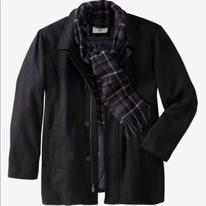 WALKING COAT WITH SCARF BY DOCKERS - NEW IN PKG